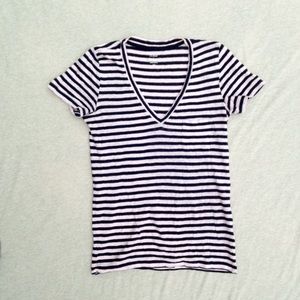 J.Crew striped 100% linen top